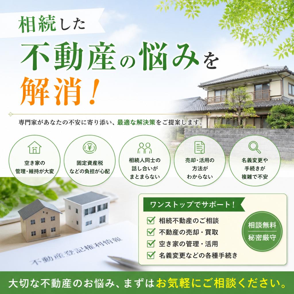 相続した不動産の悩みを解消！