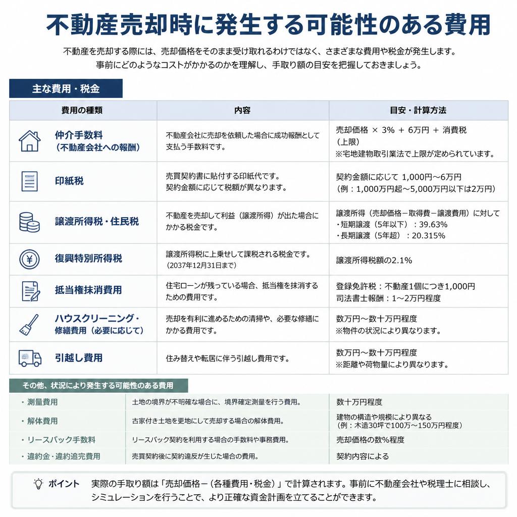 不動産売却にかかる費用