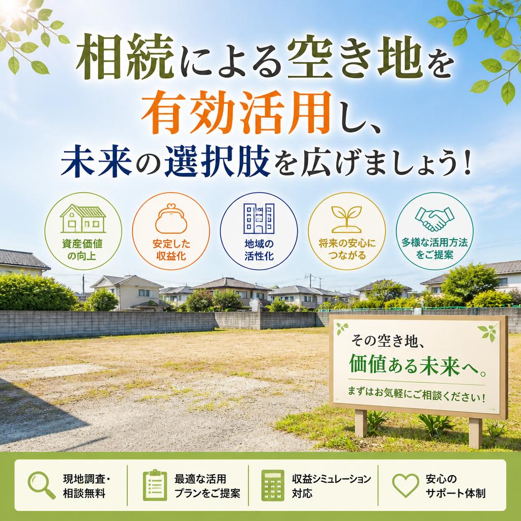 相続による空き地を有効活用し、未来の選択肢を広げましょう！