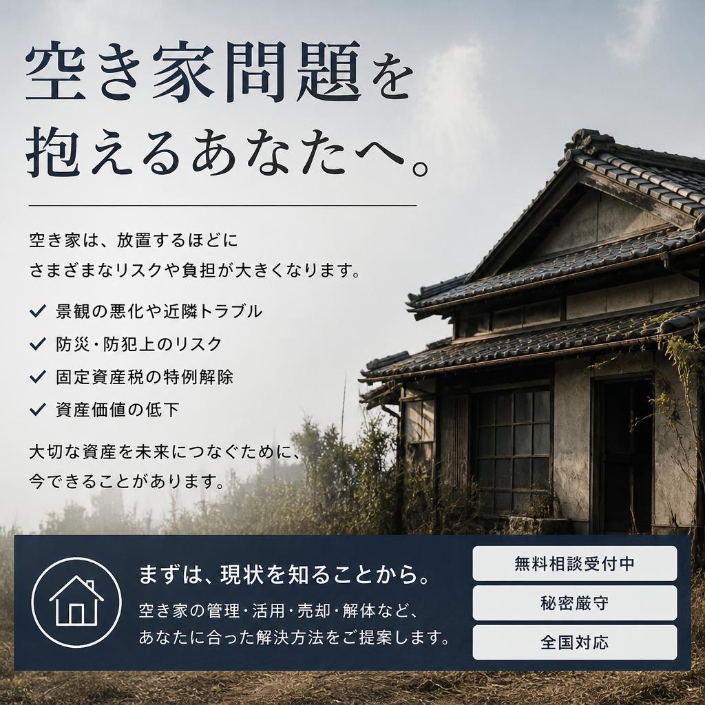 空き家問題を抱えるあなたへ。