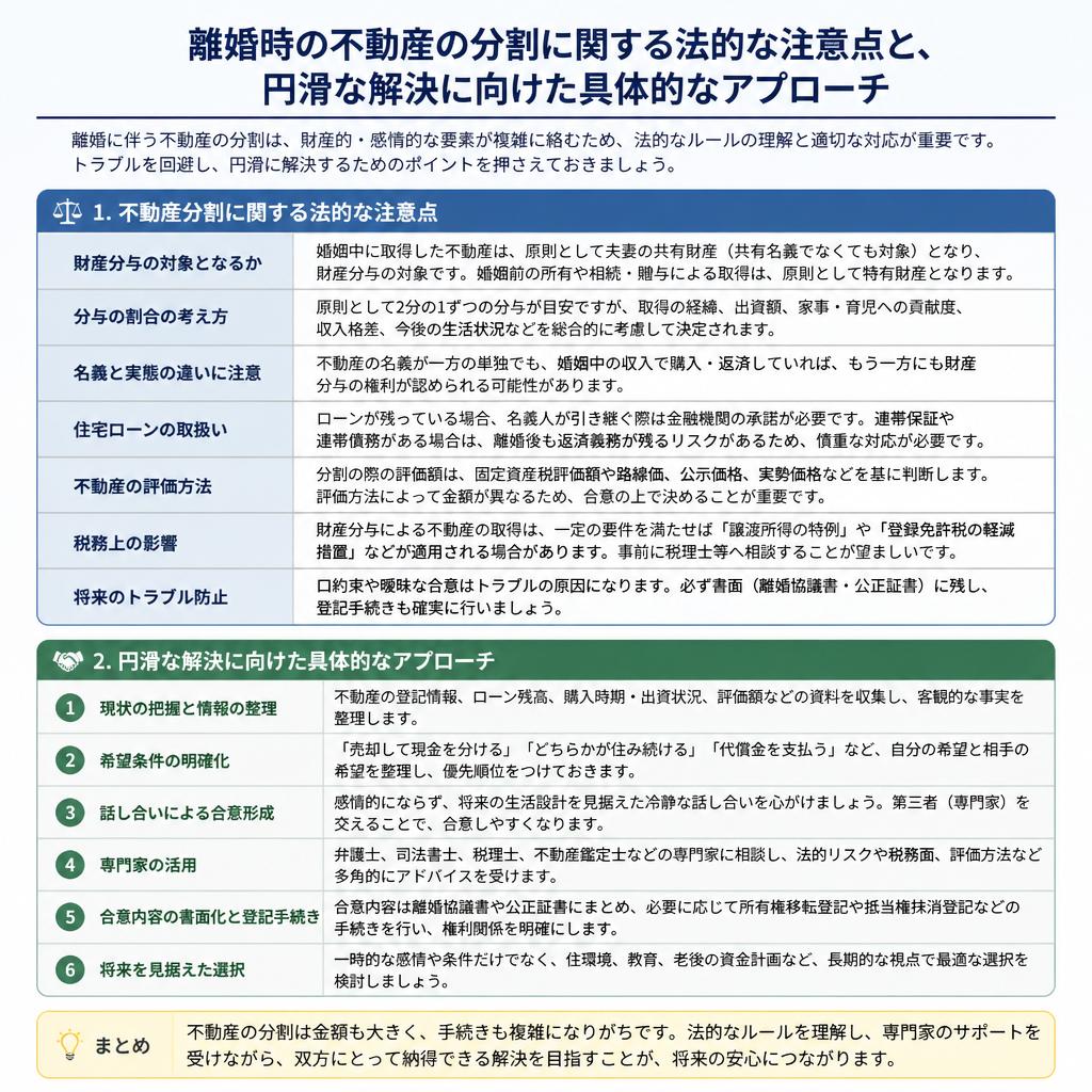 離婚による不動産分割の悩み解消
