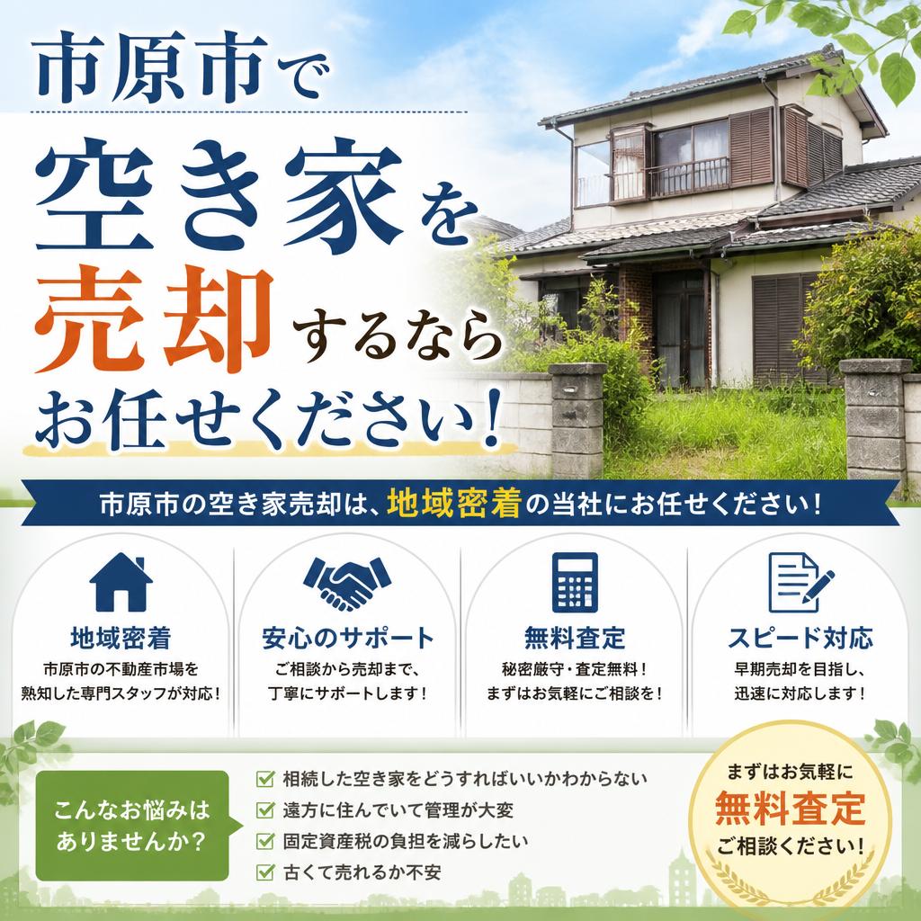 市原市で空き家を売却するならお任せください！