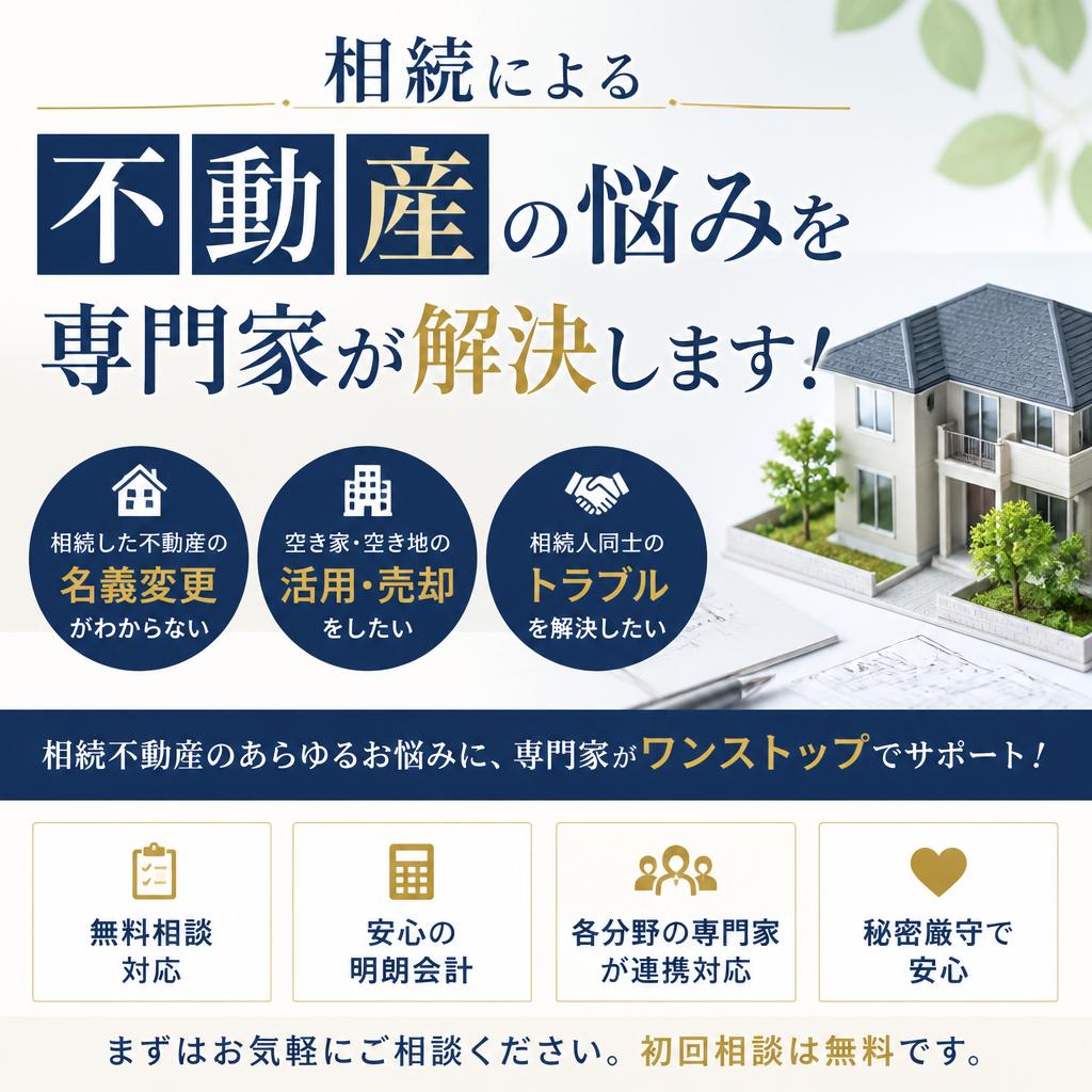 相続による不動産の悩みを専門家が解決します！