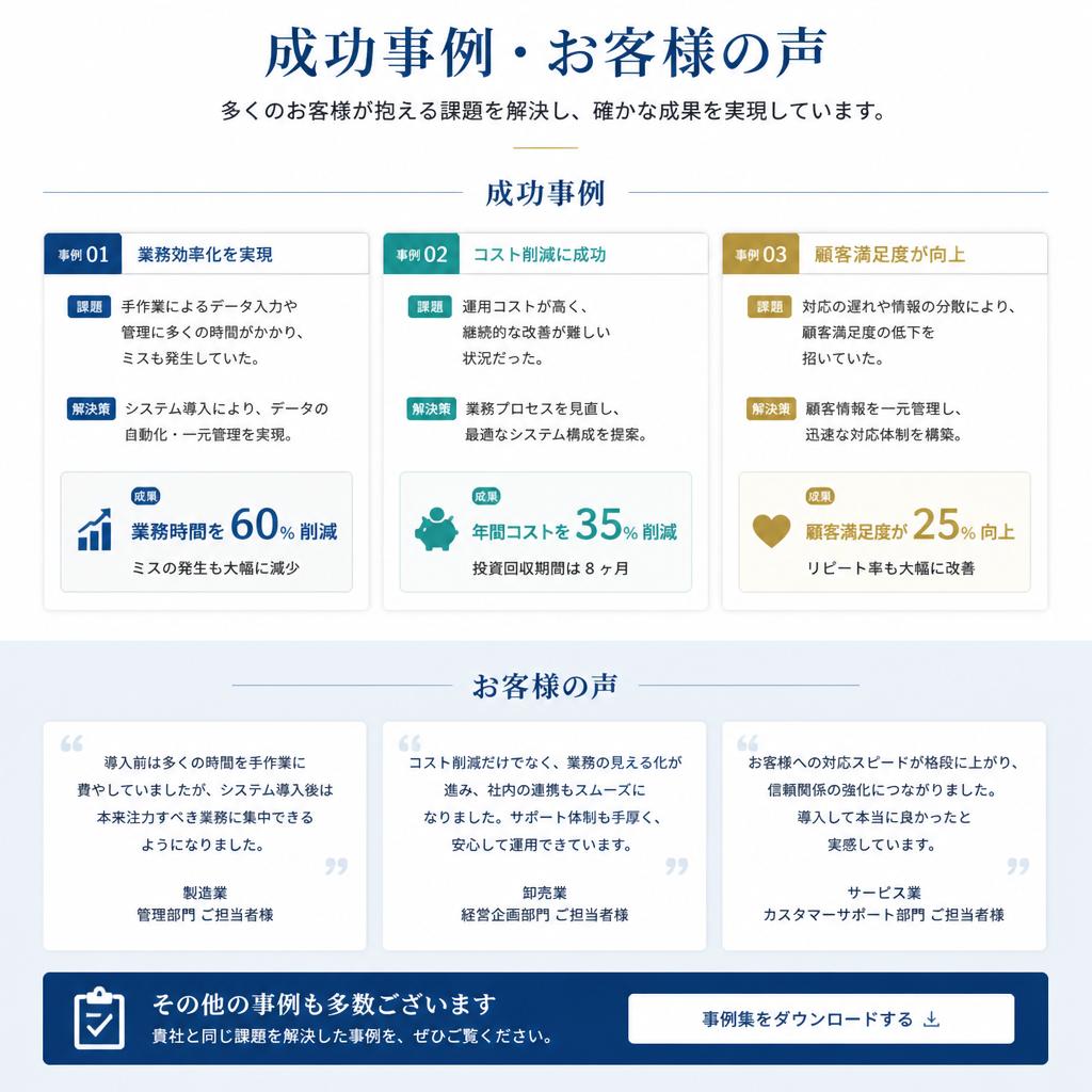実績とお客様の声