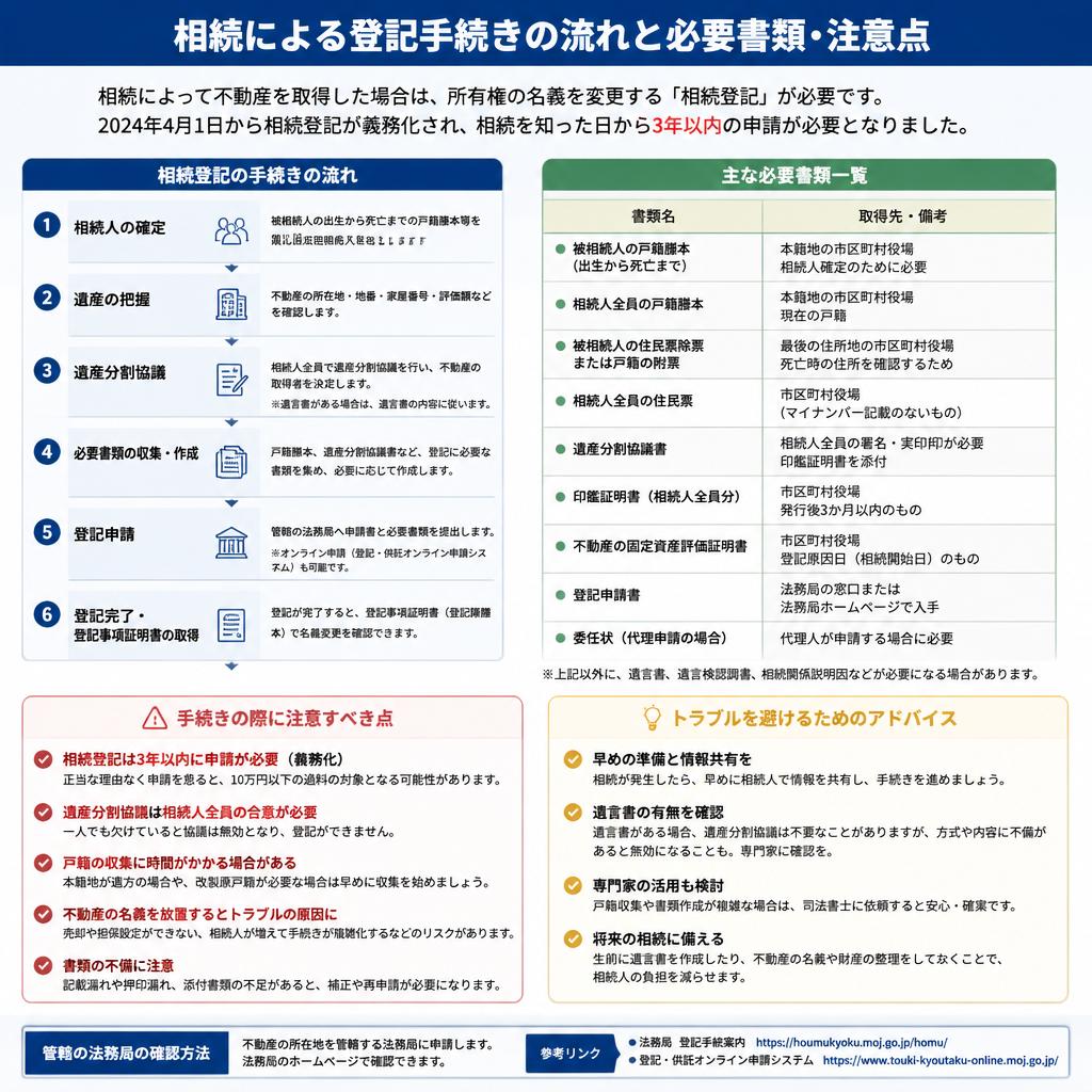 登記手続きの流れと注意すべき事項
