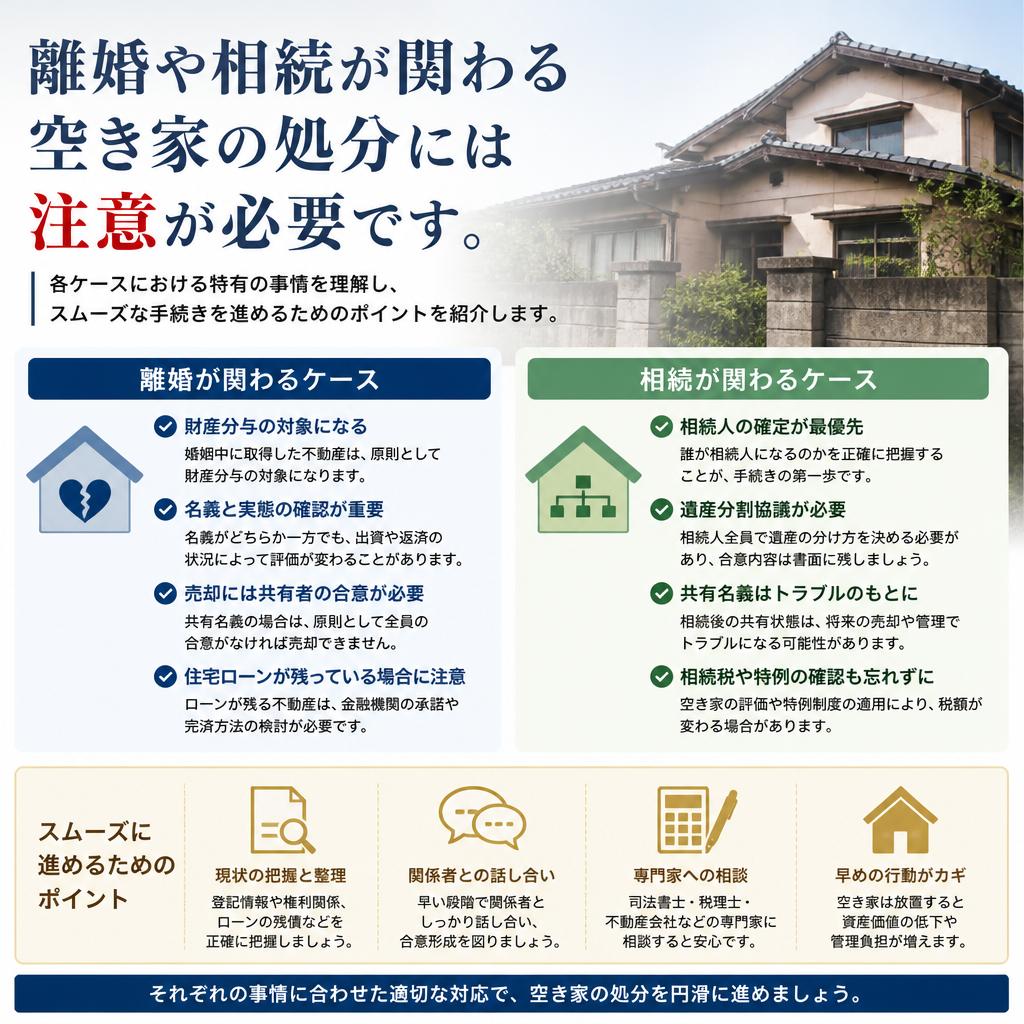 離婚や相続時の空き家処分の特異性