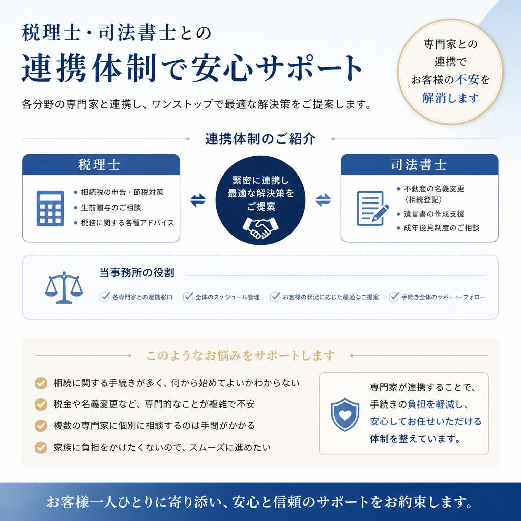 複雑な手続きも私たちにお任せ!