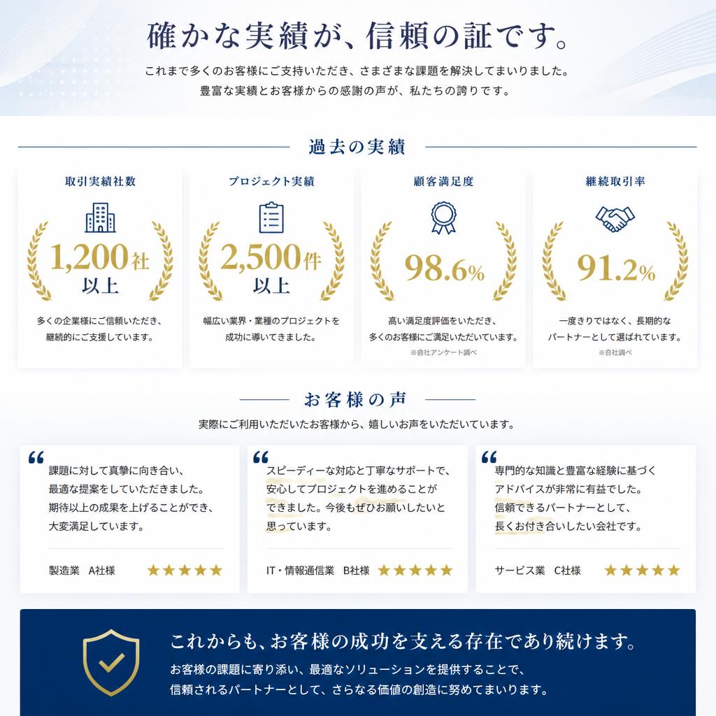 これまでの実績とお客様の声