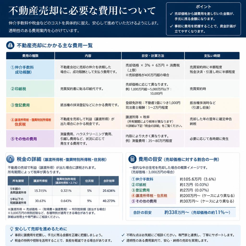 売却にかかる費用は？