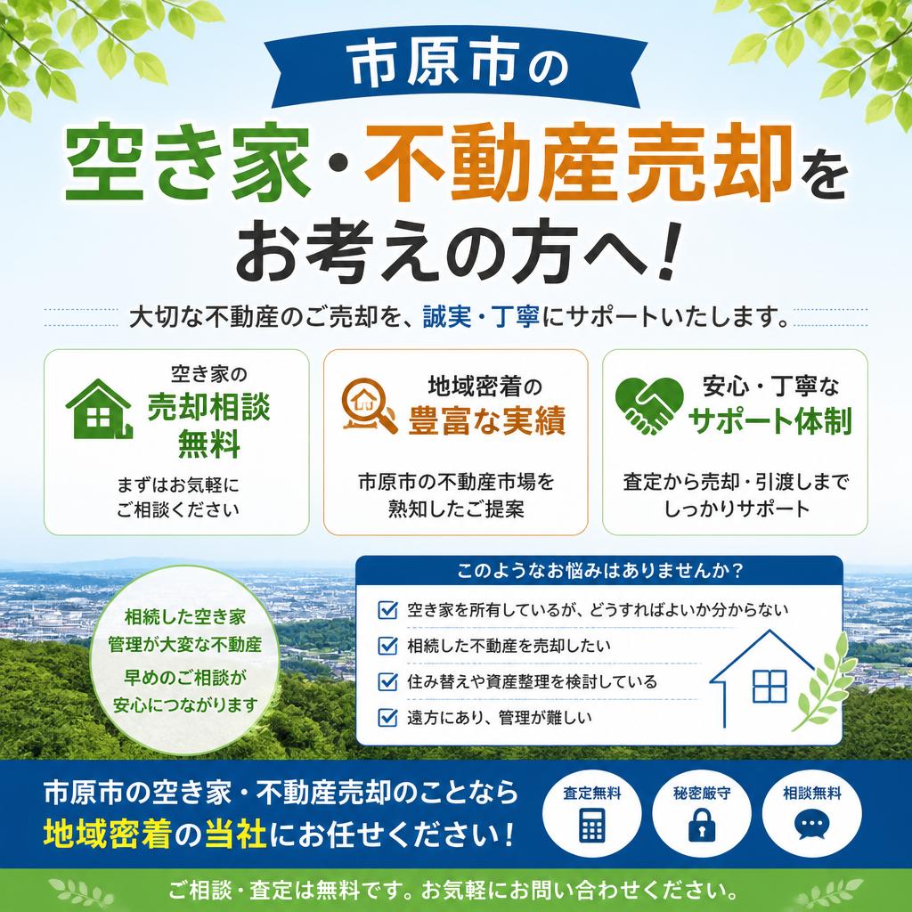 市原市の空き家・不動産売却をお考えの方へ！