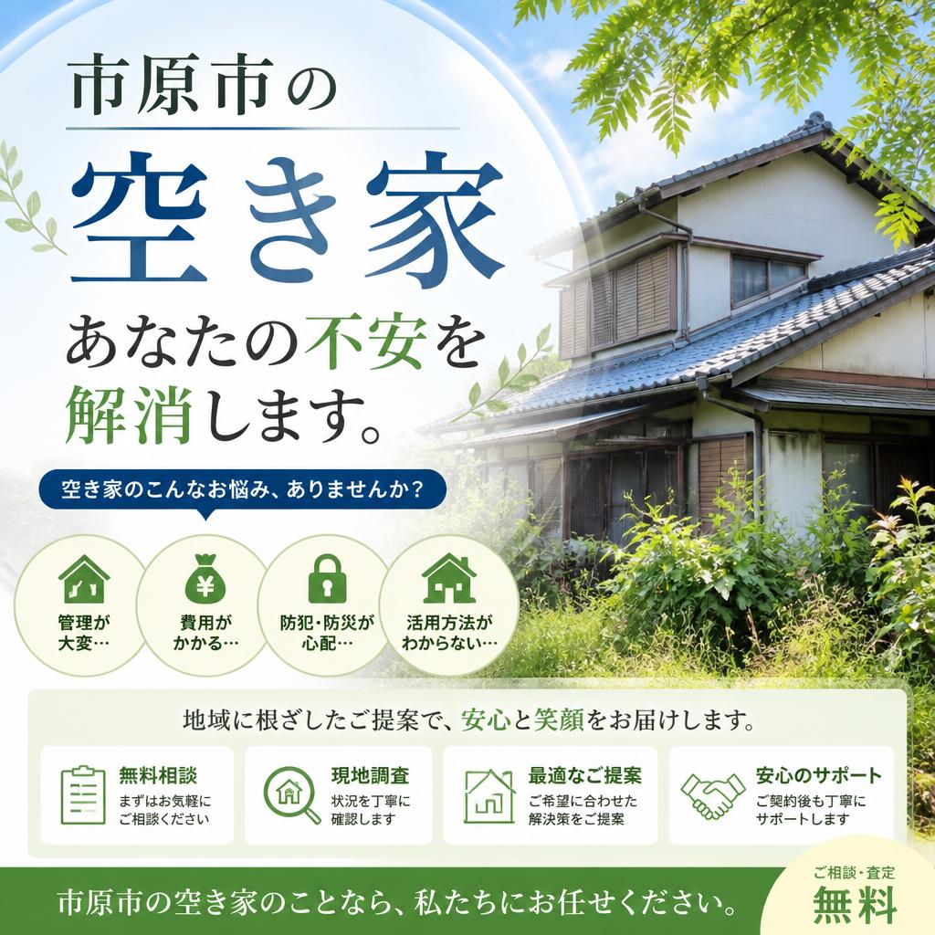 市原市の空き家、あなたの不安を解消します。