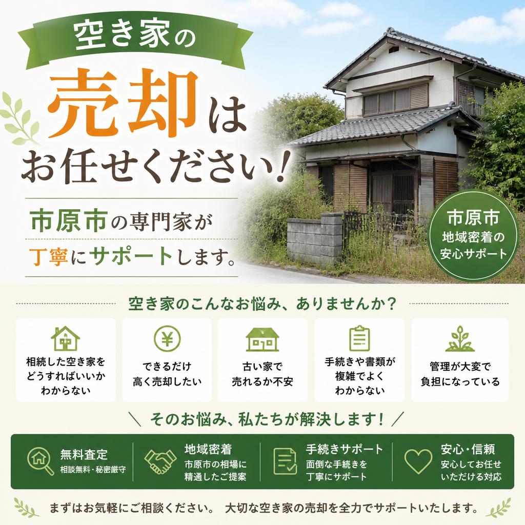 空き家の売却はお任せください！市原市の専門家が丁寧にサポートします。