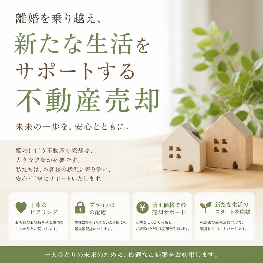離婚を乗り越え、新たな生活をサポートする不動産売却