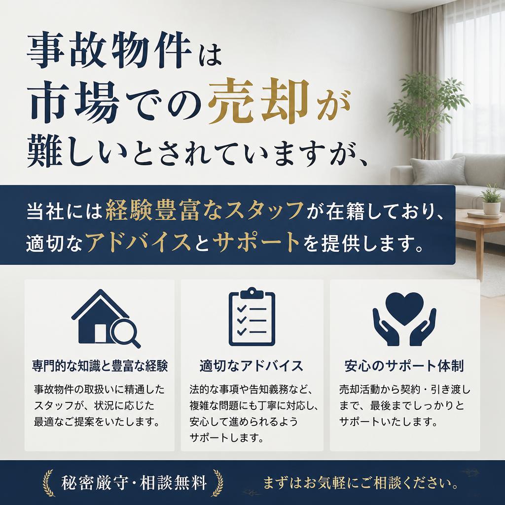 4. 事故物件の売却もお任せください