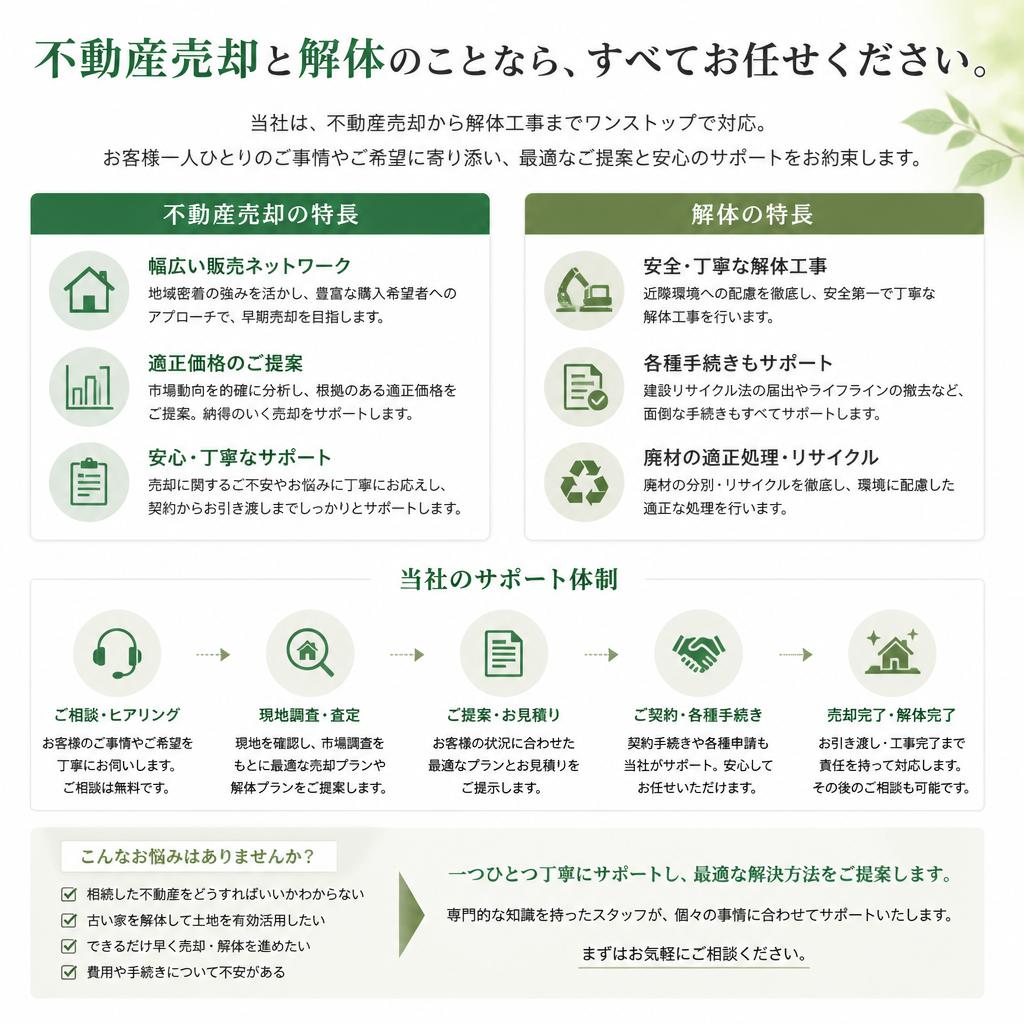 当社のサービスとサポート体制
