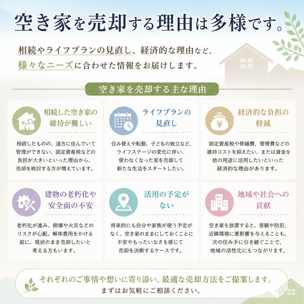 空き家を売却する理由