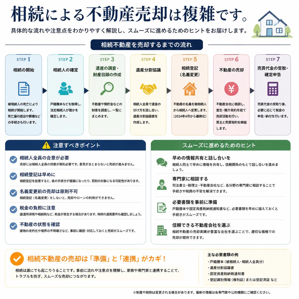 相続による不動産売却の流れ