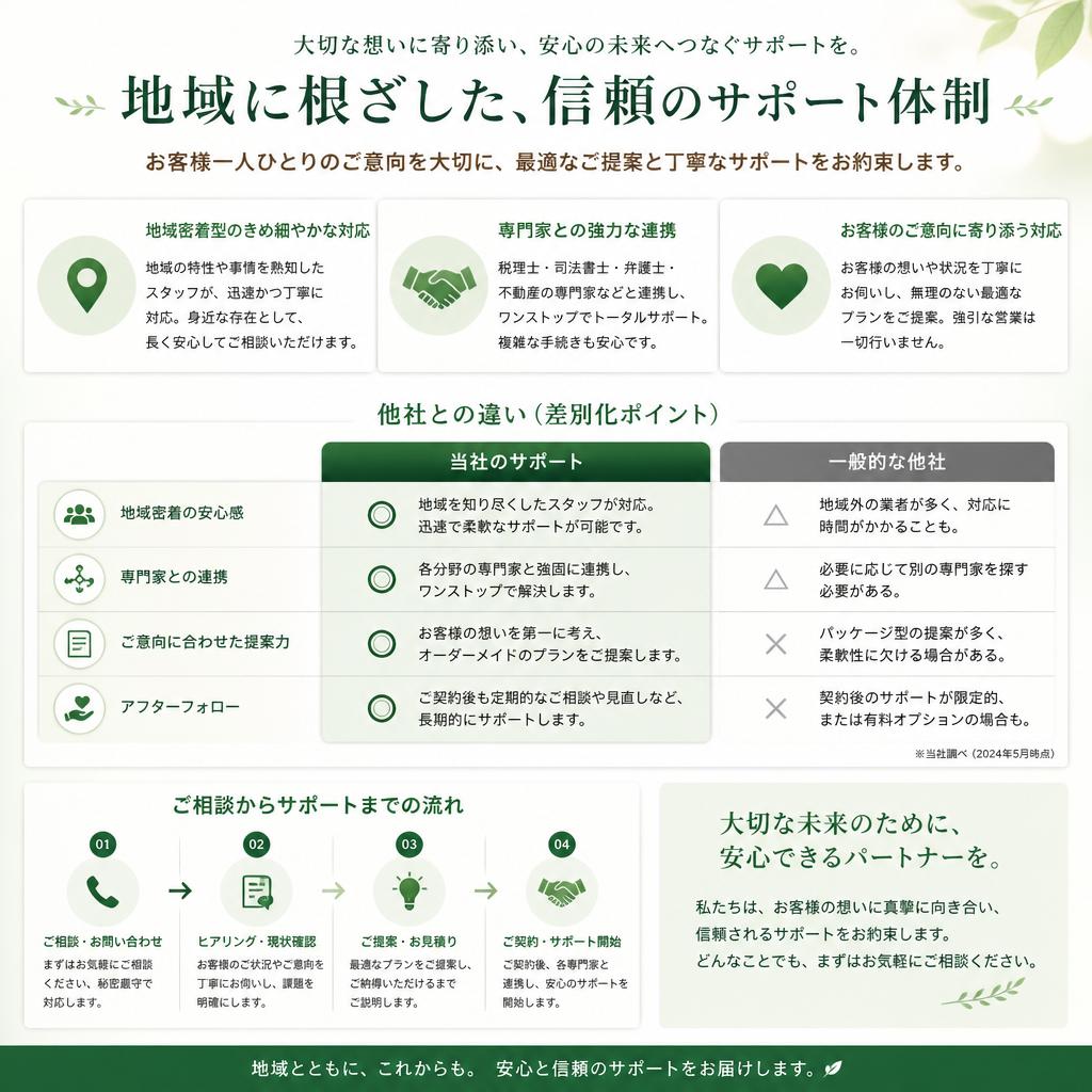 当社の売却サポートが選ばれる理由