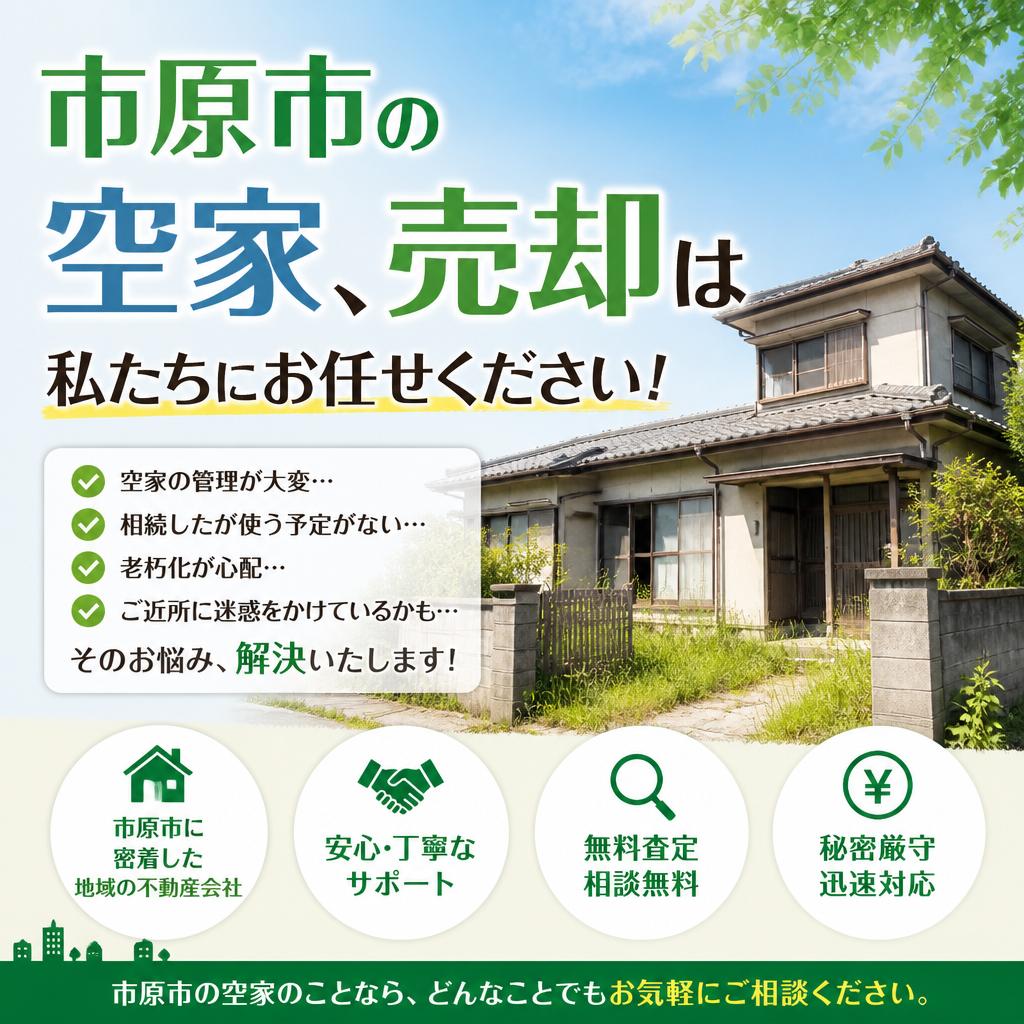 市原市の空家、売却は私たちにお任せください!
