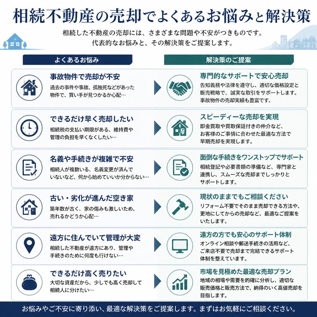 よくあるお悩みとその解決方法