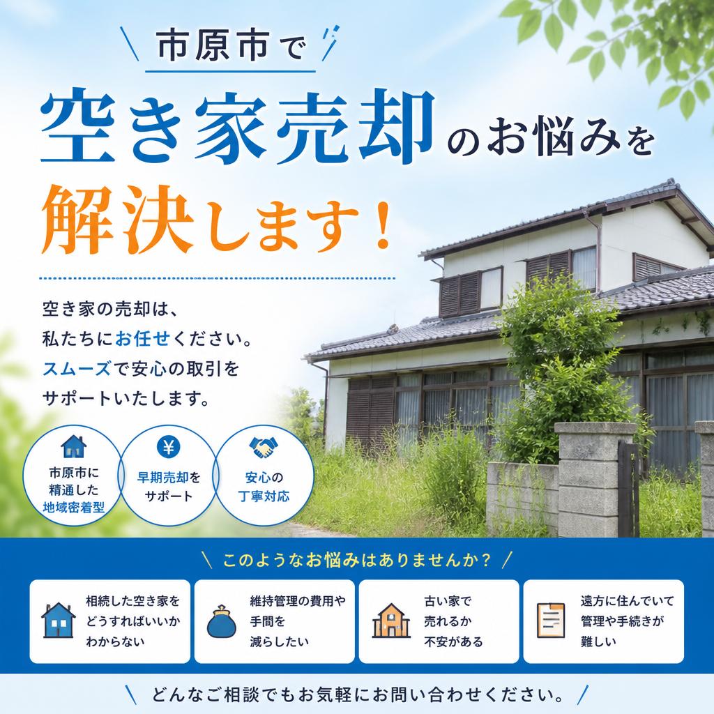 市原市で空き家売却のお悩みを解決します！