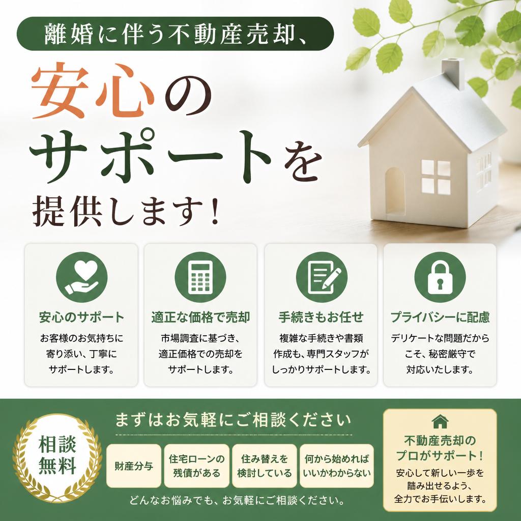 離婚に伴う不動産売却、安心のサポートを提供します！