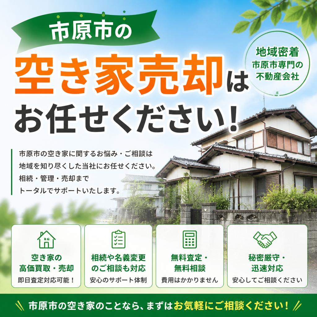 市原市の空き家売却はお任せください！