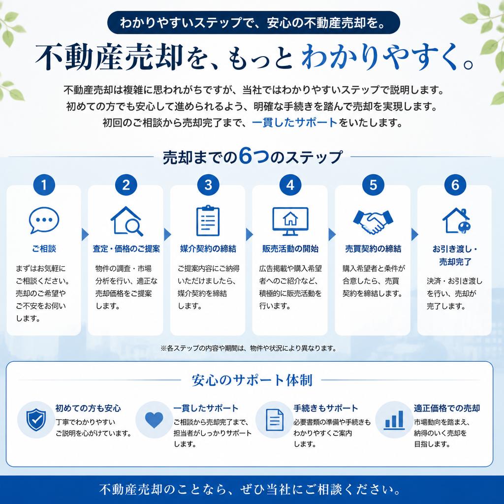 安心・簡単な空き家売却プロセス