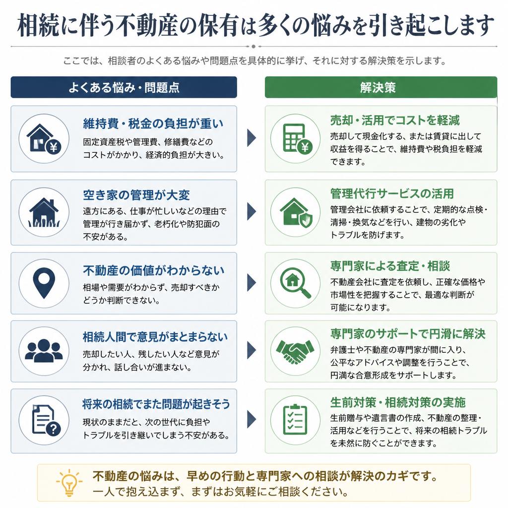 相続物件のお悩み解決！