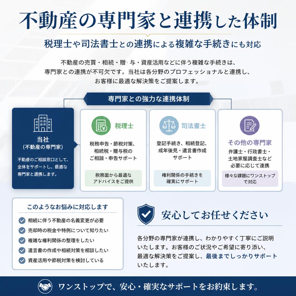 専門家による安心のサポート体制
