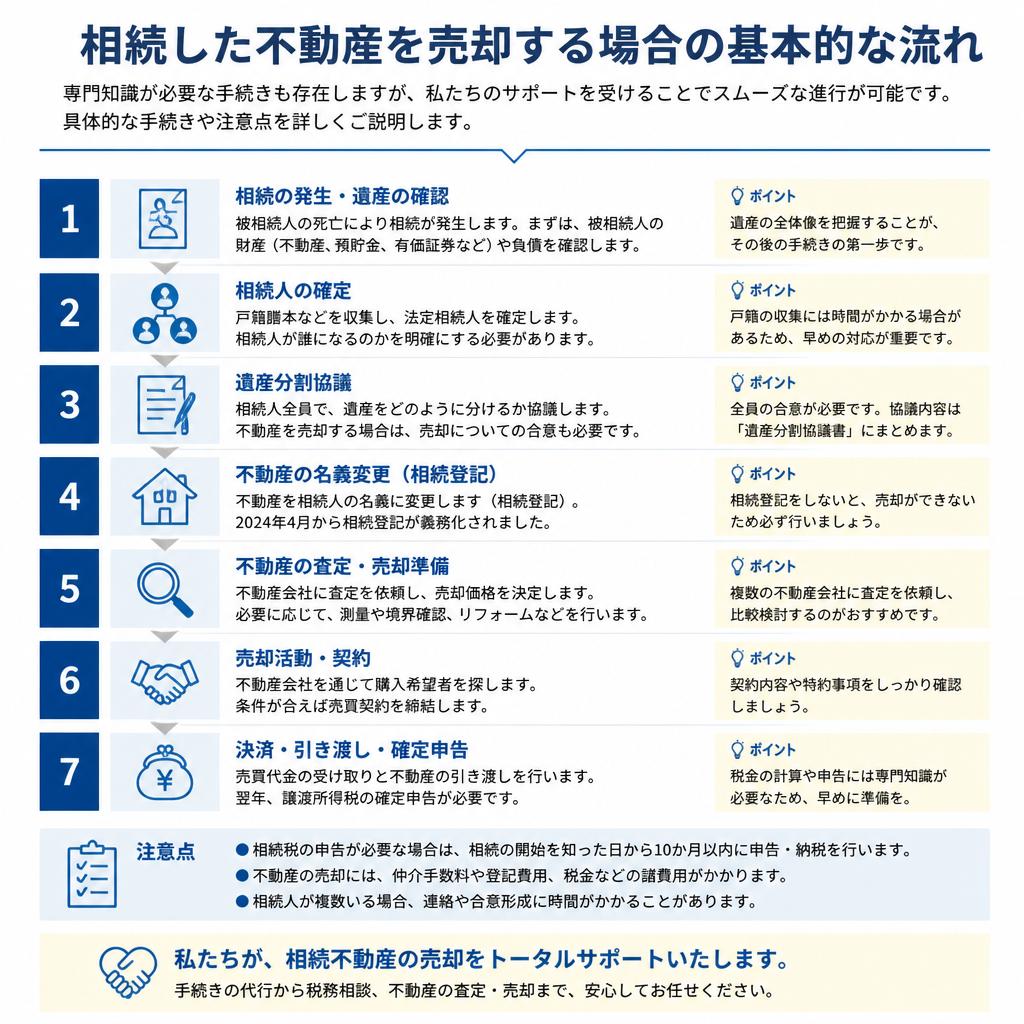 相続による不動産売却の流れ