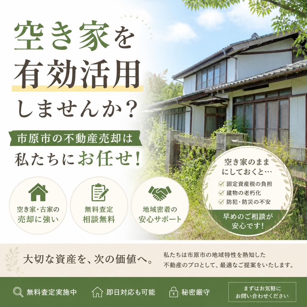 空き家を有効活用しませんか？市原市の不動産売却は私たちにお任せ！