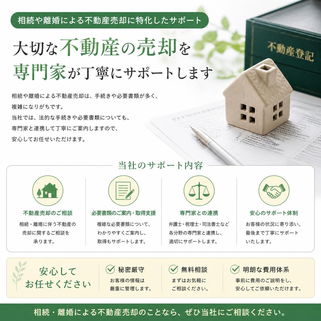 相続・離婚に伴う不動産売却