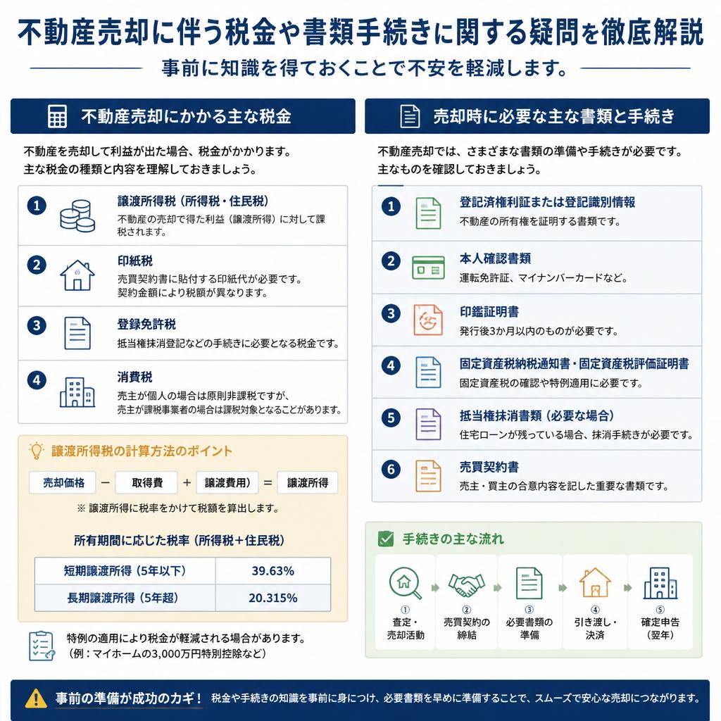 税金や書類手続きについての不安解消