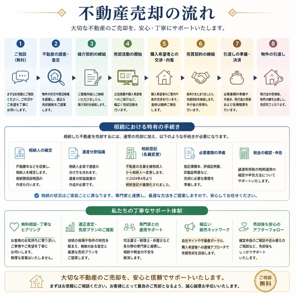 売却手続きの流れとサポート体制